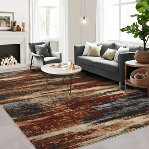 Large Abstract Machine Washable Rug with Rubber Backing for Living Room Modern Non-Slip Area Rug Easy-Cleaning Floor Carpet for Bedroom Dining Room - 1 of 4