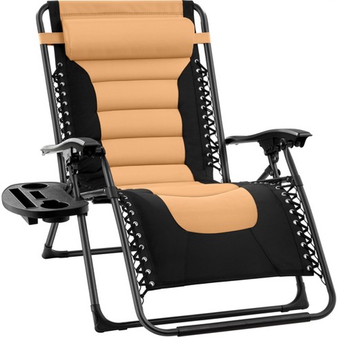 Best Choice Products Oversized Padded Zero Gravity Chair, Folding Outdoor Patio Recliner w/ Headrest, Side Tray - image 1 of 4