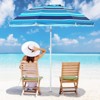 Costway 6.5Ft Patio Beach Sunshade Umbrella Portable Tilt  Outdoor Yellowith Green/Navy/Blue - 3 of 4