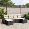 vidaXL Patio Sofa Set with Cushions Outdoor Furniture 6 Piece Poly Rattan - Black and Cream without storage - 2 of 4