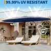 TackView 15FT Large Patio Umbrella with Base Included, Double-Sided Rectangle Market Umbrella with Cross Base and Sandbag for Pool Garden - 3 of 4