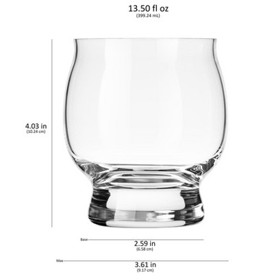 Libbey Signature 13.5 Oz Clear Glass Whiskey Cocktail Set of 4