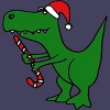 Women's Design By Humans Funny Christmas Green T-rex Dinosaur By SmileToday Racerback Tank Top - 2 of 3