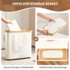 LunaLulinlk 30L Toilet Paper Storage Basket, Toilet Paper Storage Box Made of Bamboo, Foldable Bathroom Organiser for 12-16 Toilet Rolls - 4 of 4