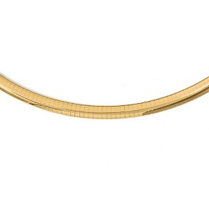 Black Bow Jewelry 6mm 14k Yellow Gold Lightweight Domed Omega Chain Necklace - 1 of 4