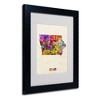 Trademark Fine Art -Michael Tompsett 'Iowa Map' Matted Framed Art - 2 of 4
