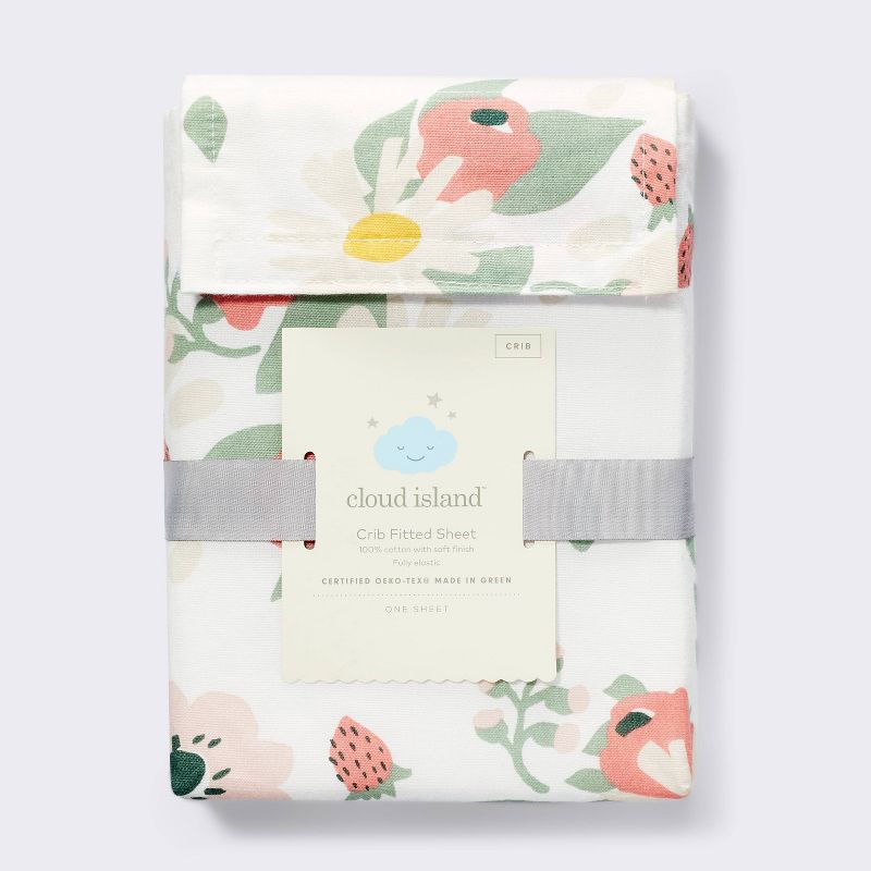 Cotton Fitted Crib Sheet - Floral - Cloud Island&#8482;, 5 of 6