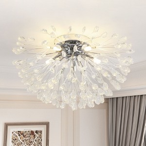 Rennnsan Thrista 20"W 5-Light Sputnik Dandelion Crystal Modern Glam Dimmable Flush Mount - 1 of 4
