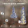 VINGLI 6ft Pre-Lit Pop Up Flocked Pencil Christmas Tree, 150 Lights, Blue & Silver, Collapsible Holiday Decor - 4 of 4