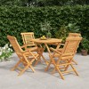 vidaXL Patio Dining Set Table and Chair Furniture 5 Piece Solid Wood Teak - 2 of 4