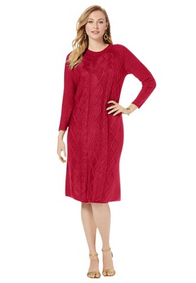 Jessica London Women's Plus Size Cable Sweater Dress