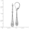 Black Bow Jewelry Diamond Cut Teardrop Lever Back Earrings in 14k White Gold, 44mm - 4 of 4