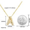 Bubble Letter Necklace for Women, 14K Gold Plated Initial Pendant A-Z Gold-F - 2 of 4
