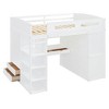 Whisen Elegant Design Loft Bed with Desk, Wardrobes, 4 Drawers and 4 Shelves - 3 of 4