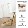 Kumasinova 18.5"H Modern Minimalist Dining Chairs Set of 2/4,Faux Leather Upholstered Kitchen Side Chairs with Golden Chrome Metal Legs,250lbs Max - 4 of 4