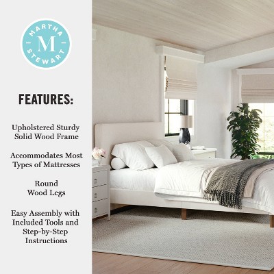 Queen Beige Linen Upholstered Platform Bed with Storage Drawer