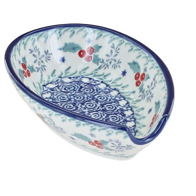 Blue Rose Polish Pottery 381 Ceramika Artystyczna Small Spoon Rest