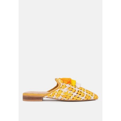Mariana Woven Flat Mules With Tassels