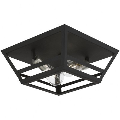 Schofield Transitional 2-Light Flush Mount in Black & Brushed Nickel