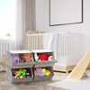 Tangkula Stackable Bins Set of 4 Storage Cubes Fabric Baskets with Lid Storage Organizers with Handles Black/Brown/Grey - 3 of 4