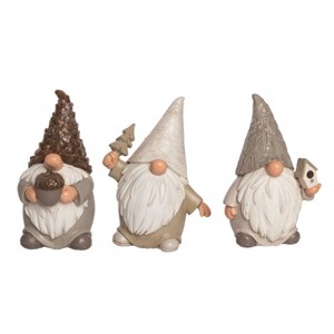 Transpac Resin Birch Gnome Figurine Set of 3 Christmas Home Decorations - 1 of 4