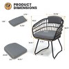 Crestlive Products Patio Outdoor Rattan Dining Chairs Set with Cushions and Armrest - 3 of 4