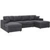 GDFStudio Carrie Modern 120" Corduroy Upholstered U-Shaped Sectional Sofa with 2 Chaise Lounges - 2 of 4