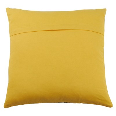 Yellow Cotton 18" Square Bright Sugar Skull Pillow