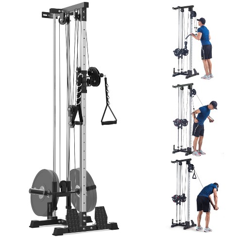 Whizmax Wall Mounted Lat Pulldown Machine Lat Power Cable Machine With High And Low Pulley Station Tricep Machine With Adjustable Leg Support Row Cable Machine Home Gym Smith Machine For Back Extensio...