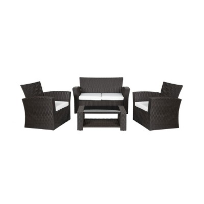 WestinTrends  4-Piece Modern Patio Conversation Sofa Set with Cushions