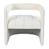 TOAOTBNBO Contemporary Accent Chair with Curved Back, Velvet Fabric Arm Chair with Wood Legs Upholstered Chair Lounge Chair for Bedroom, Ivory - 2 of 4