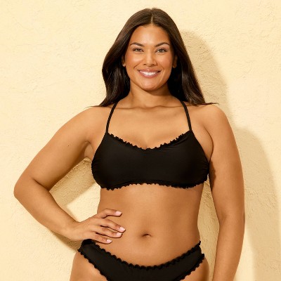 Shade & Shore Women's Ruffle Bralette Bikini Top - Shade & Shore™ Black L — фото 4