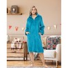 ADR Women's Zip Up Plush Long Robe, Oversized Knee Length Bathrobe with Two Way Zipper - 2 of 3