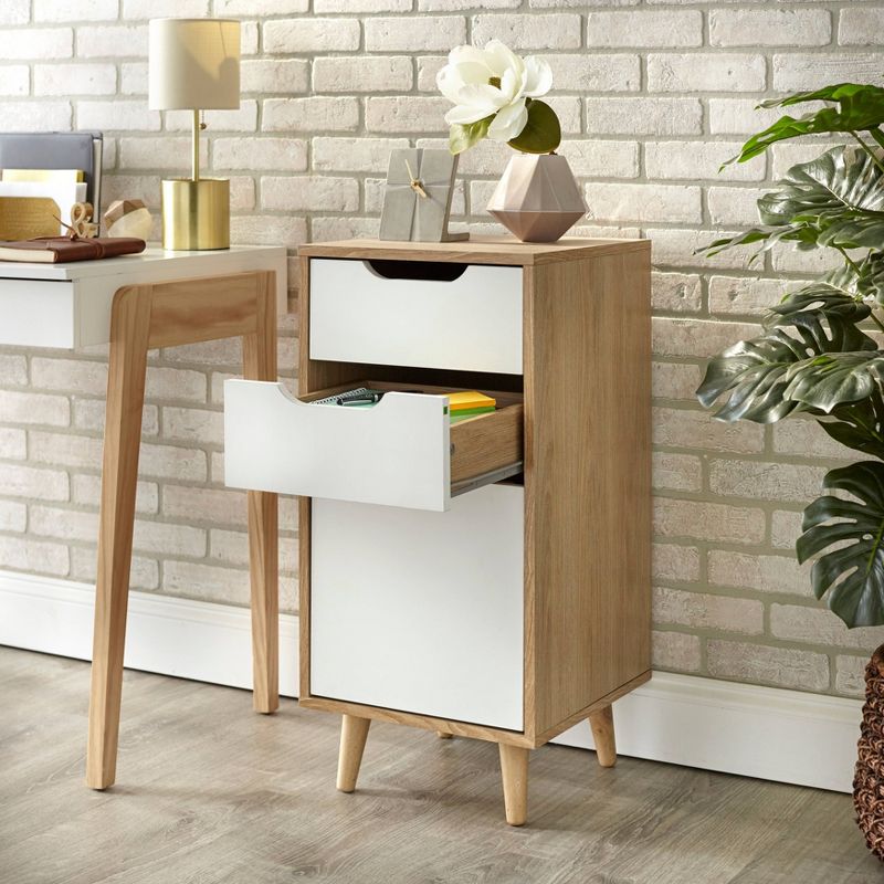 Este 3 Drawer Filing Cabinet Natural/White - Buylateral, 4 of 7