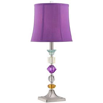 360 Lighting Bijoux Modern Table Lamp 25 1/2" High Multi Colored Stacked Gem Purple Shade for Bedroom Living Room Bedside Nightstand Office Family