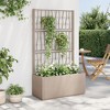vidaXL Garden Planter with Trellis - Light Brown Outdoor PP Planter 31.5"x14.2"x55.1" for Climbing Plants, Spacious 21.1 gal Capacity - 2 of 4