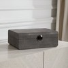 Uttermost Lalique Art Deco Decorative Box – Faux Smoke Gray Shagreen with Brass & Black Enamel, 9"x13"x5" - 2 of 4