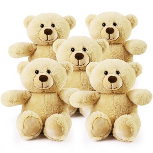 LotFancy Teddy Bear Stuffed Animal, 5 Pack 8 in Bulk Plush Bear Gifts for Kids, Boys, Girls - 1 of 4