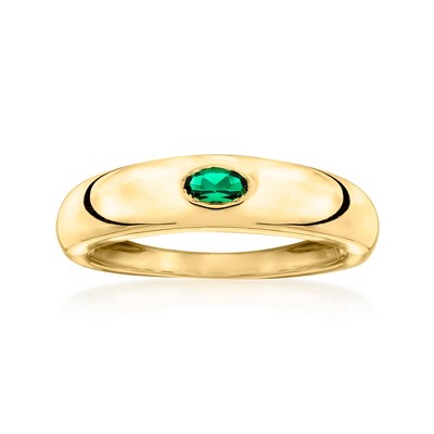 Pure Collection by Ross-Simons 0.20 Carat Oval Lab-Grown Emerald Ring in 18kt Gold Vermeil