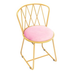 YIYIBYUS Modern Makeup Chair with Backrest with Soft Cushion, Pink - 1 of 4