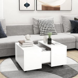 Coffee Table White 23.6"x23.6"x15" Engineered Wood - 1 of 4
