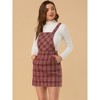 Allegra K Women's Plaid Print Adjustable Strap Casual Suspender Dress - 4 of 4