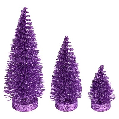 Vickerman Glitter Oval Pine Artificial Christmas Tree Set of 3