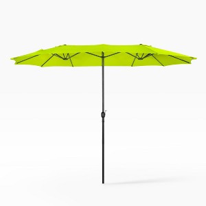WestinTrends 15 x 9 Ft Double Sided Outdoor Twin Patio Market Table Umbrella - 1 of 4
