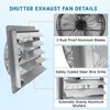 Exhaust Fan, Wall Mounted Fan - 20" Shutter Exhaust Fan with Thermostat & Variable Speed, 3500 CFM 1500 RPM for Paint Booth, High Speed Low Noise - 4 of 4