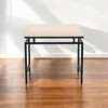 Cheung's Trion Linear Black Bench With Cream Boucle Upholstery - 4 of 4
