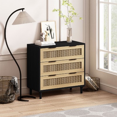 VYNXARIA 4 Drawers Rattan Cabinet,for Bedroom,Living Room,Dining Room,Hallways,Easy Assembly