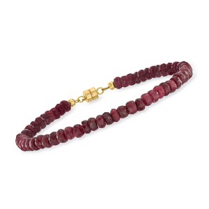Ross-Simons 35.00 ct. t.w. Ruby Bead Bracelet With 14kt Yellow Gold Magnetic Clasp - 1 of 3