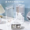Acrylic Jewelry Organizer with 24 Hooks, Rotating Clear Necklaces Display Box with Built-in Mirror - 3 of 4