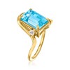 Ross-Simons 6.25 Carat Swiss Blue Topaz Ring With Lab-Grown Diamonds in 18kt Gold Over Sterling Size 8 - 3 of 4